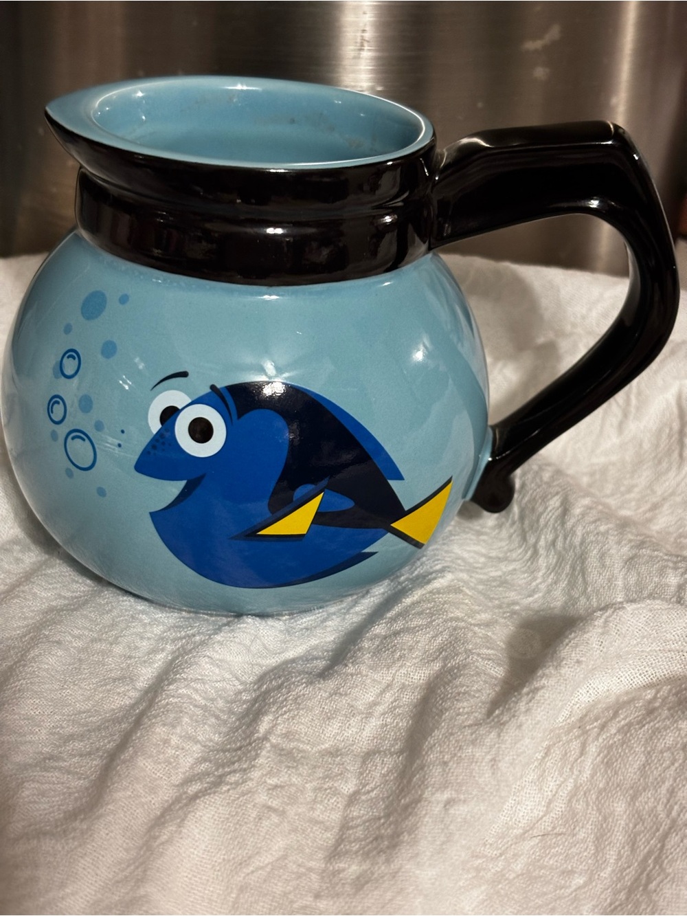 Disney Store 'Finding Dory' Coffee Pot shaped Mug/Cup Blue Ceramic Fish Pixar.